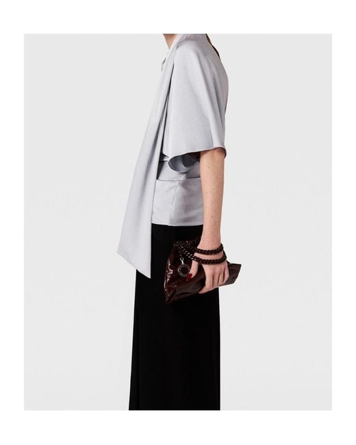 Stella McCartney Gray Draped Asymmetric Top