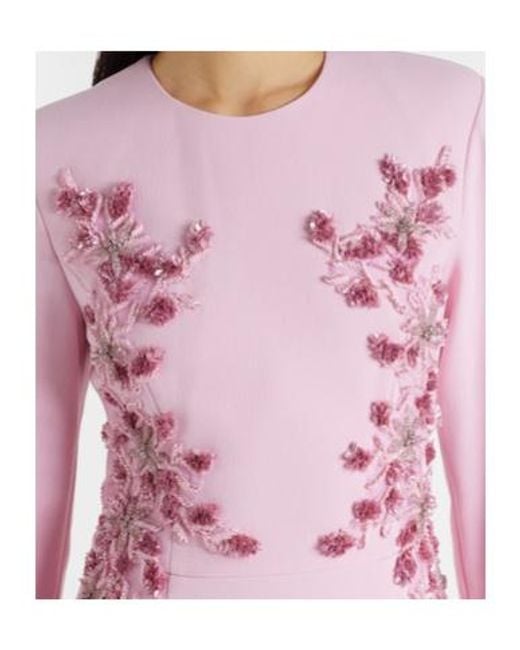 Rebecca Vallance Pink Lulee Embellished Floral Gown