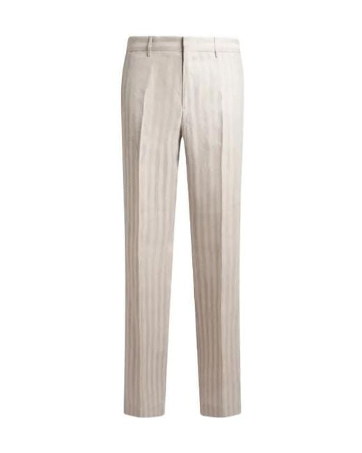 Etro Gray Striped Trousers for men