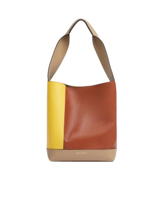Marni Orange Pod 2.0 Colorblock Shoulder Bag