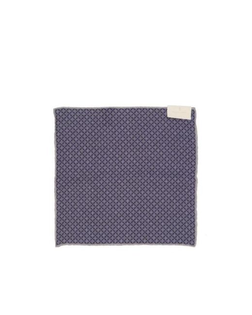 Brunello Cucinelli Gray Geometric Designed Pocket Square for men