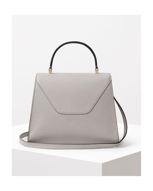 Valextra Blue Iside Medium Top Handle Bag