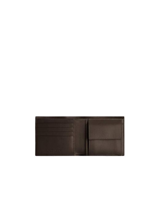 Bottega Veneta Black Woven Bi-Fold Wallet for men