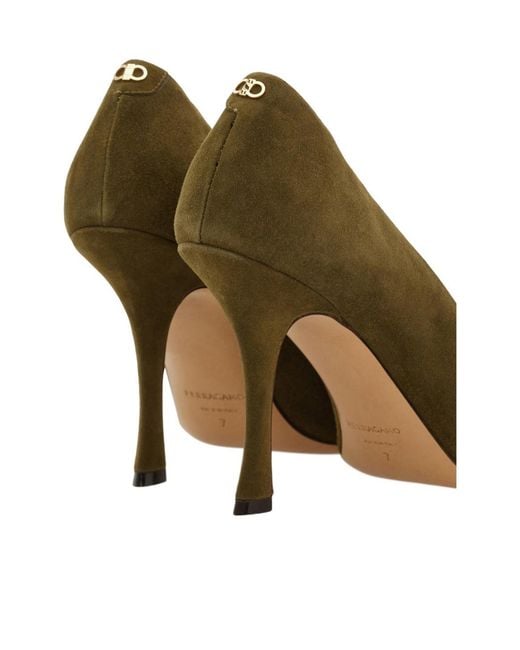 Ferragamo Green Pump Shoe