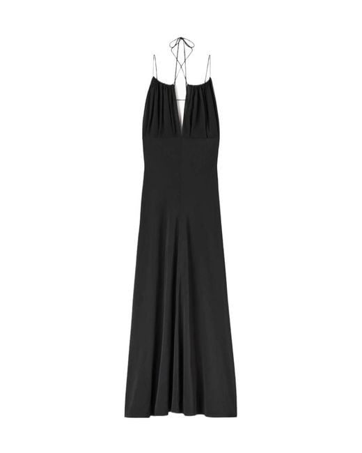 Totême Black Thin Shoulder Strap Dress