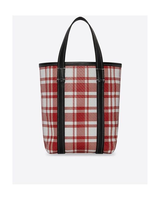 Balenciaga Red Barbes North-South Small Tote Bag