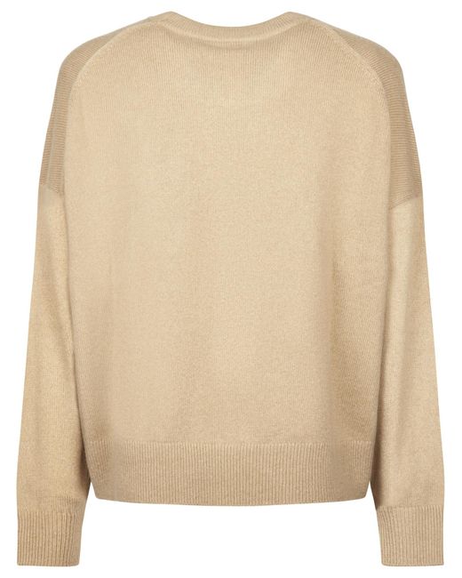Max Mara Natural Long-Sleeve Knit Top
