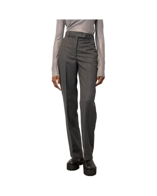 Seventy Gray Belt-Loop Casual Pants