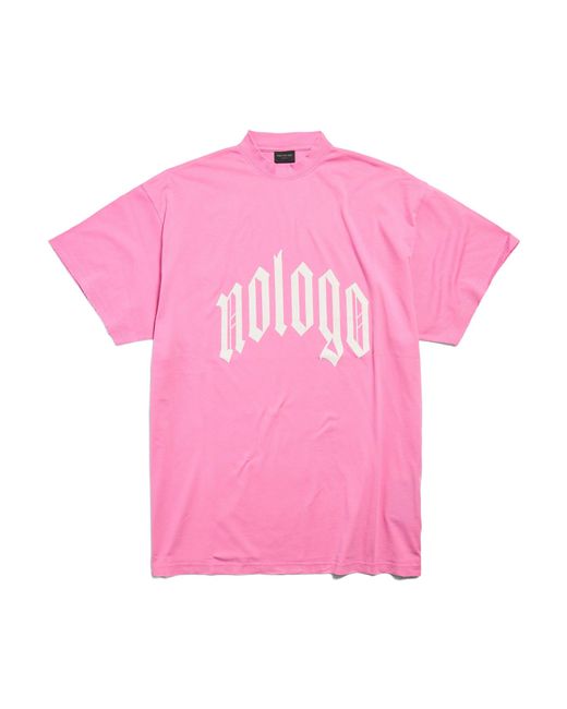 【関税&送料込】Balenciaga Pink Cotton Oversize T-Shirt Balenciaga - Oversized Embroidered Logo-Print Cotton-Jersey