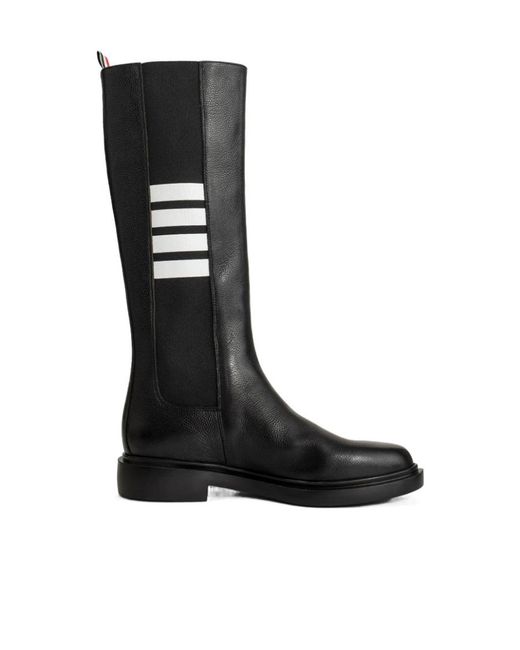 Thom Browne Black 4-Bar Knee Length Chelsea Boots