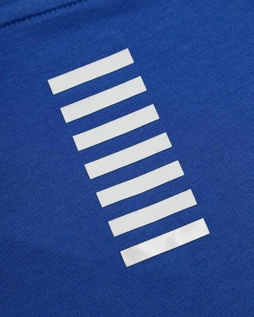 EA7 Blue Round Collar Logo T-Shirt for men