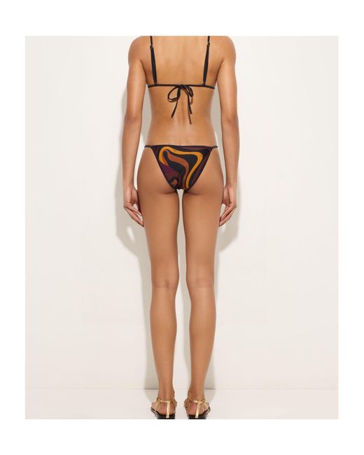 Emilio Pucci Black Marmo Print Bikini Bottom