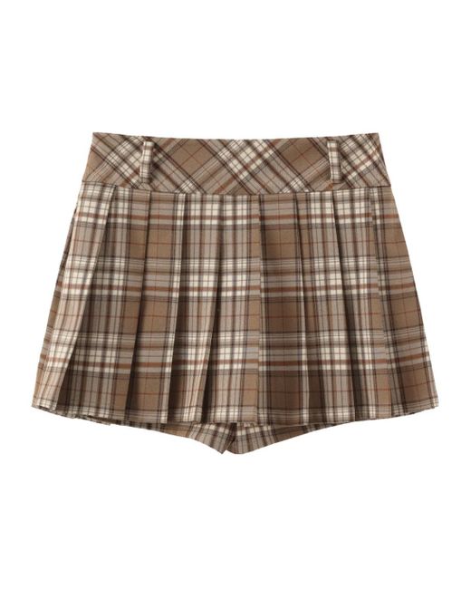 Marissa Chiara Brown Plaid Skirt