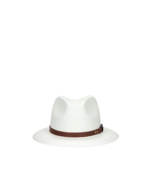 Borsalino White Country Panama Extra-Fine Wide-Brim Hat for men