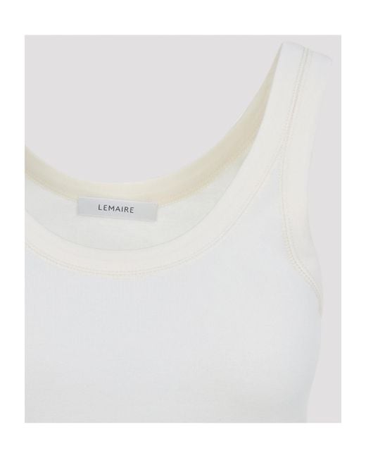 Lemaire White Ribbed Tank Top
