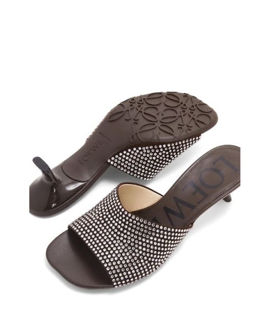 Loewe White Petal Embellished Slip-On Mules