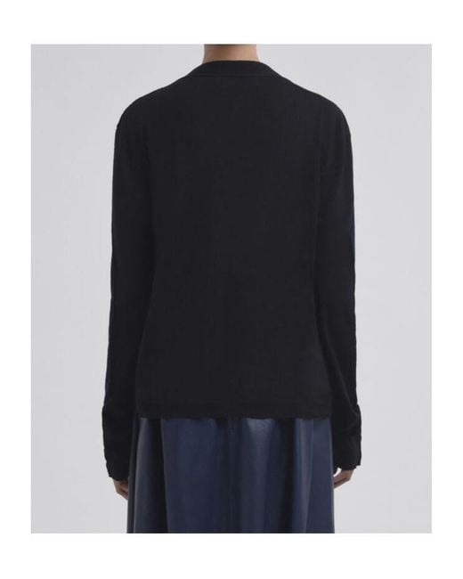 Marni Blue Logo Embroidered Knit Cardigan
