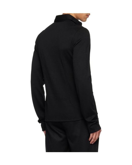 Rier Black Polar Wool Shirt for men