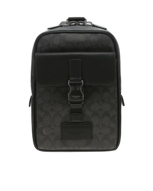 COACH Black Single Shoulder Crossbody Chest Bag for men