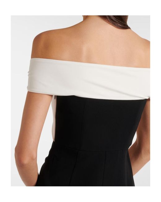 Roland Mouret Black Off-Shoulder Cady Maxi Dress