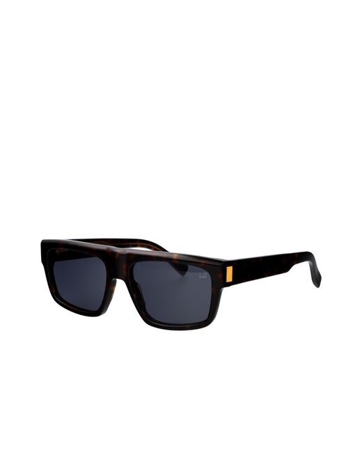 Dunhill Blue Tortoiseshell-Effect Rectangle-Frame Sunglasses for men