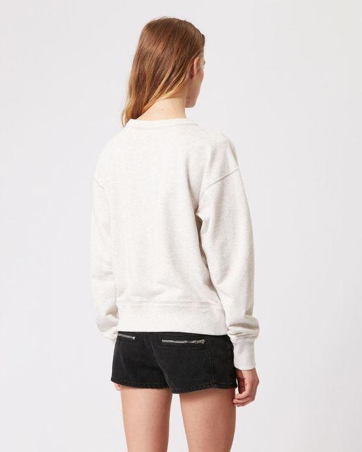 Isabel Marant White Logo Embroidered Crewneck Sweatshirt