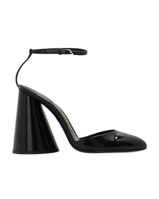 The Attico Black The Pointed-Toe Slingback Pumps