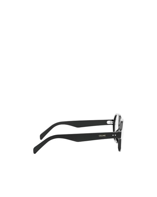 Céline White Geometric Frame Flat Mirror