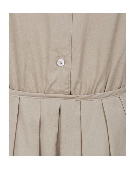 Aspesi Natural Pleated Midi Dress