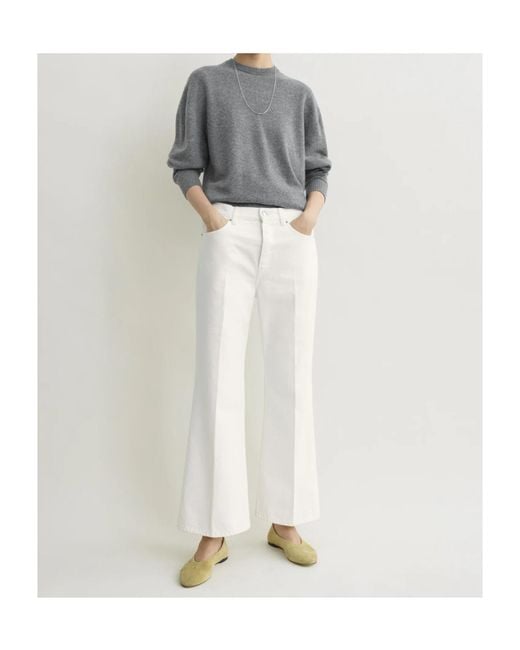 Totême  White Totême Logo Patch Straight-Leg Jeans