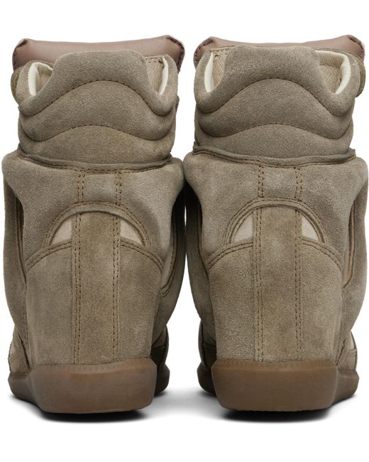Isabel Marant Brown Bekett 80Mm Suede Sneakers