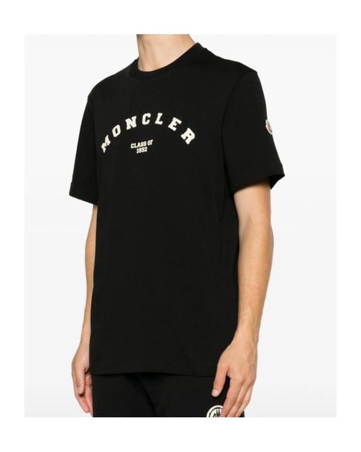 Moncler Black Logo-Print Short-Sleeves T-Shirt for men