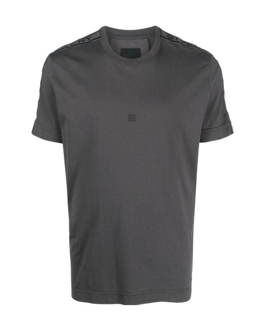 Givenchy Gray Logo Printed Crewneck T-Shirt for men