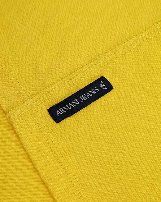 Armani Jeans Yellow T-Shirt With Round Neck And Long Sleeves for men