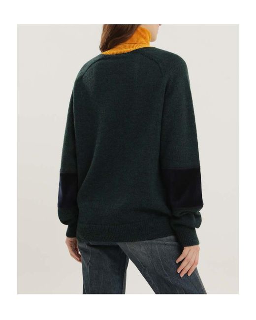 1989 STUDIO Green Contrast Turtleneck Sweater