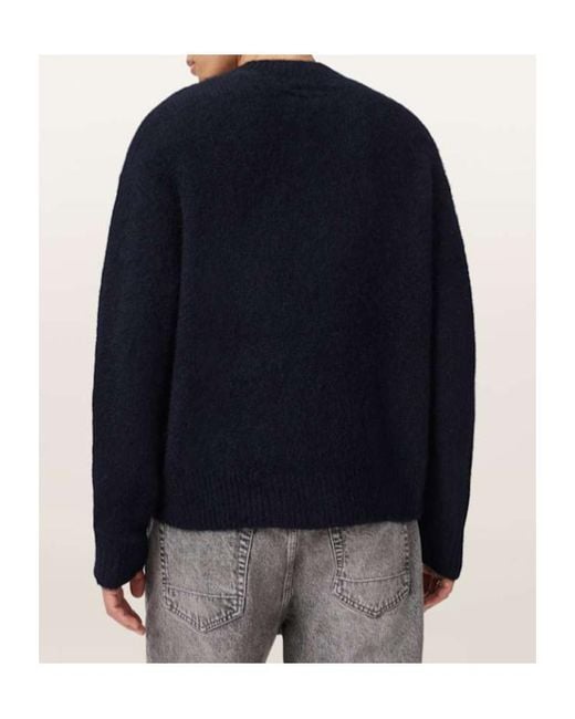 AllSaints Blue Coby Oversized Wool Blend Sweater for men