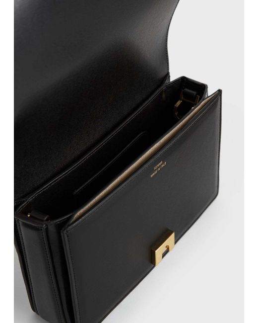 Totême Black Totême T-Flap Mini Tote Bag