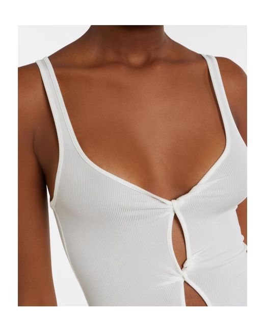 Christopher Esber White Verner Cutout Lace-Trimmed Jersey Maxi Dress