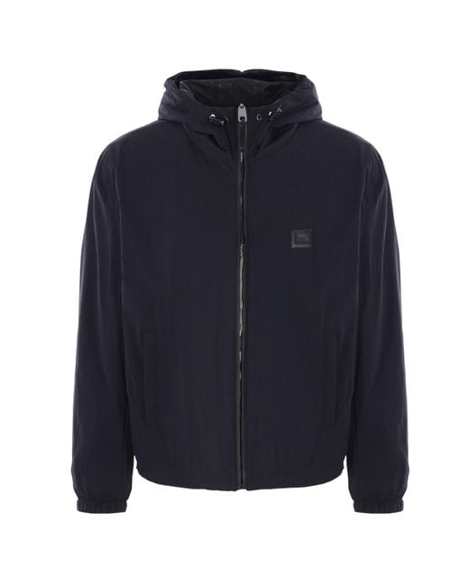 Dolce & Gabbana Gray Logo-Plaque Bomber Jacket for men