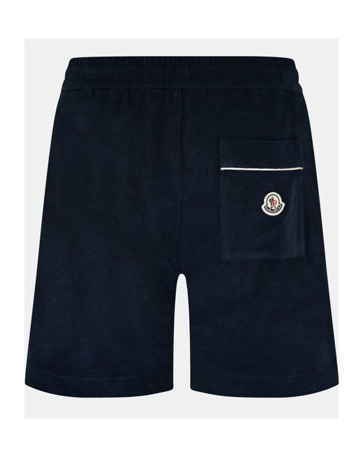 Moncler Blue Logo Drawstring Shorts for men