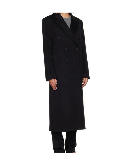 Loulou de Saison Black Rosco Double-Breasted Coat