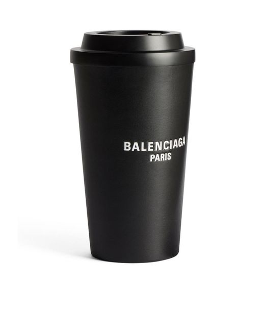 Balenciaga Black 9Am Coffee Cup Clutch Bag