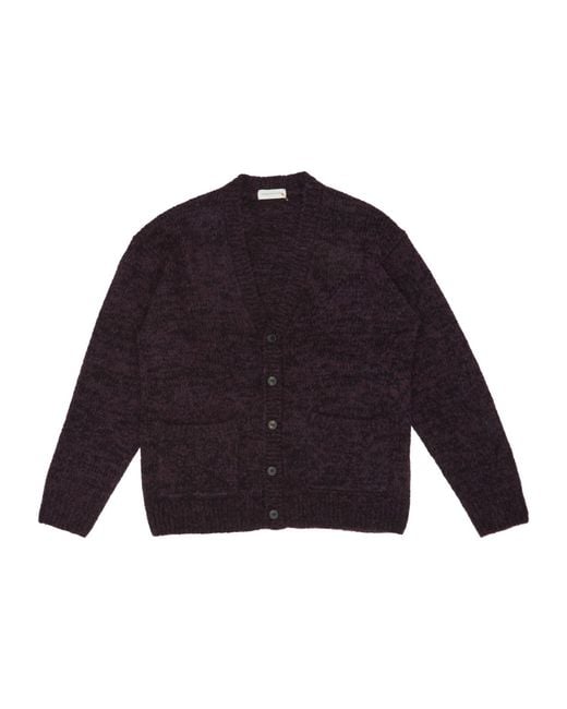 Dries Van Noten Blue Long-Sleeved Knit Cardigan for men