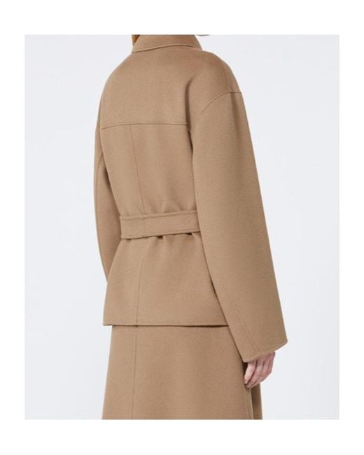 Max Mara Brown Belted Double-Breasted Coat