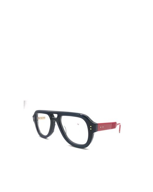 Thom Browne White Eyewear Pilot Frame Glasses