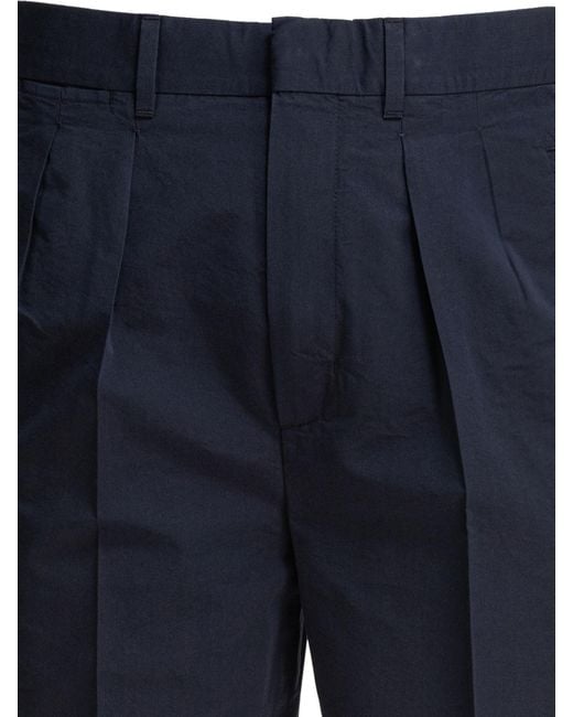 Tom Ford Blue Pleated Poplin Pants for men