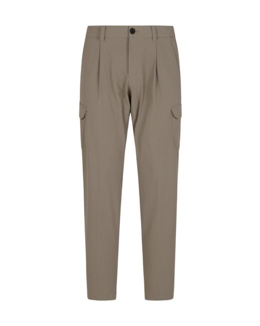Herno Gray Pleated Cargo Pants for men