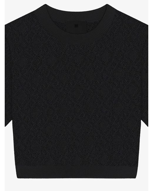Givenchy Black Monogram 72 Jacquard Short-Sleeve Knit Top