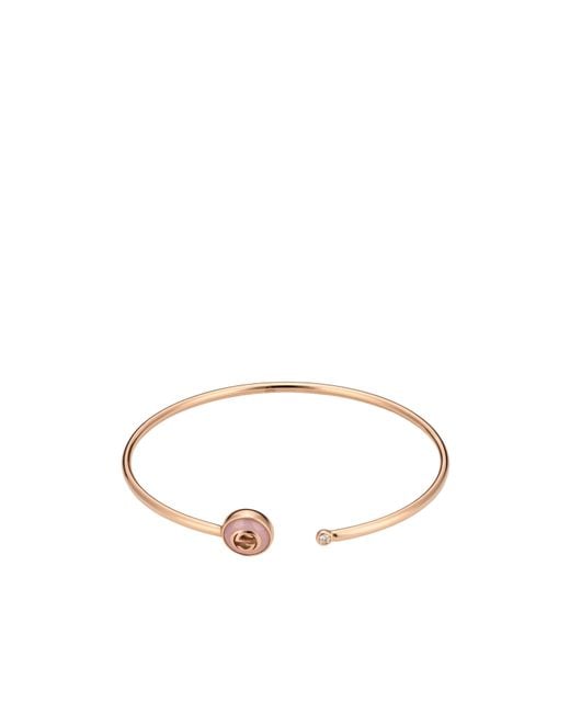 Gucci White Interlocking 18K Bangle Bracelet