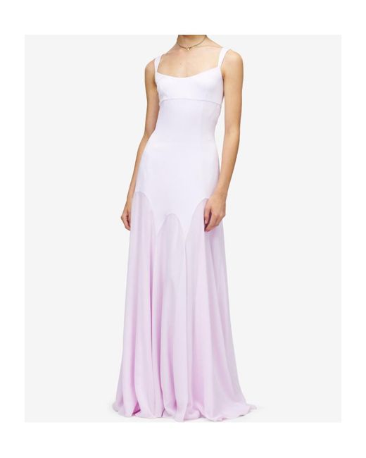 McQueen White Satin Maxi Dress